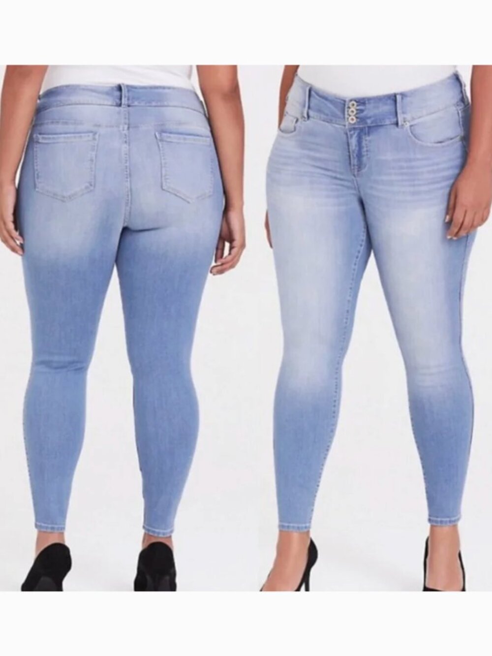 TORRID Plus Size Premium Stretch Light Wash Jegging Mid Rise Jeggings Jeans 24 R